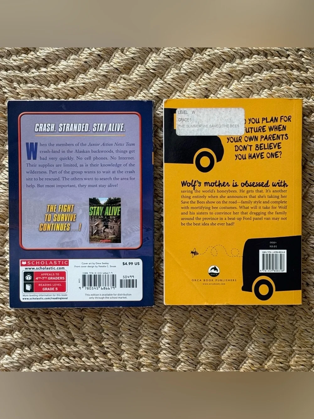 Set of 2 Paperback Adventure Books - The Summer We Saved The Bees & Stay Alive